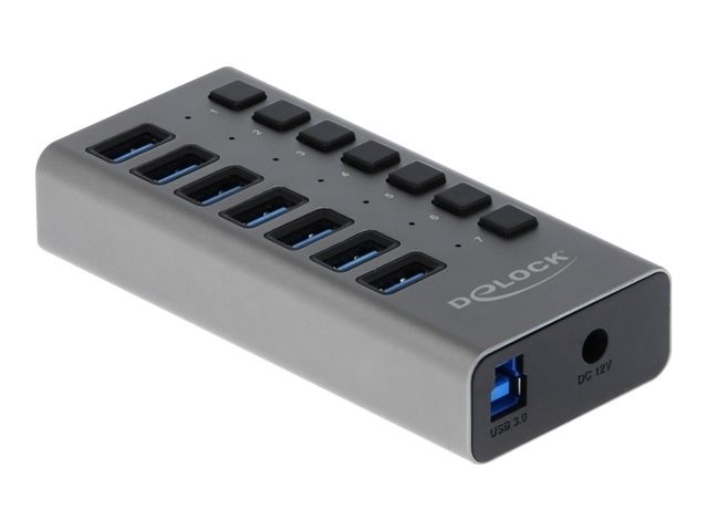 Delock External SuperSpeed USB Hub with + Switch 3.0 Type-B 7 x USB 63669