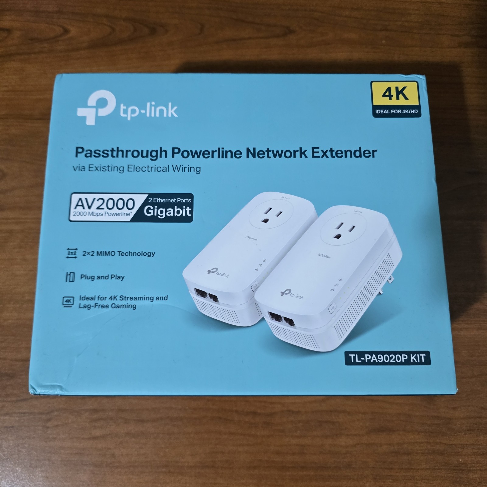 TP-Link AV2000 2-Port Gigabit Powerline Starter Kit TL-PA9020P With Original Box