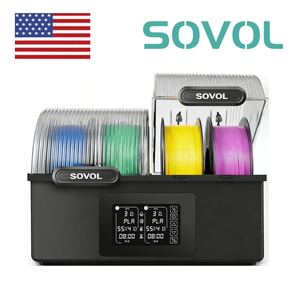 Sovol SH03 4 Spools Filament Dryer Box w/ 200W+200W PTC Faster Drying&Heating US