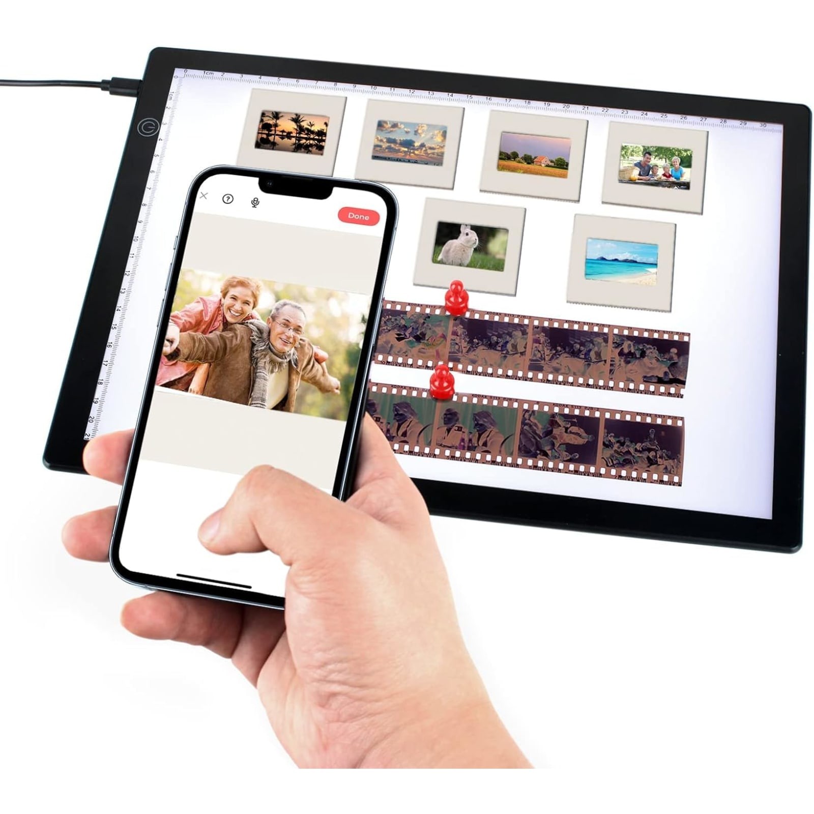 A4 Magnetic LED Slide & Film Negative Viewer Light Box USB Phone Scanning