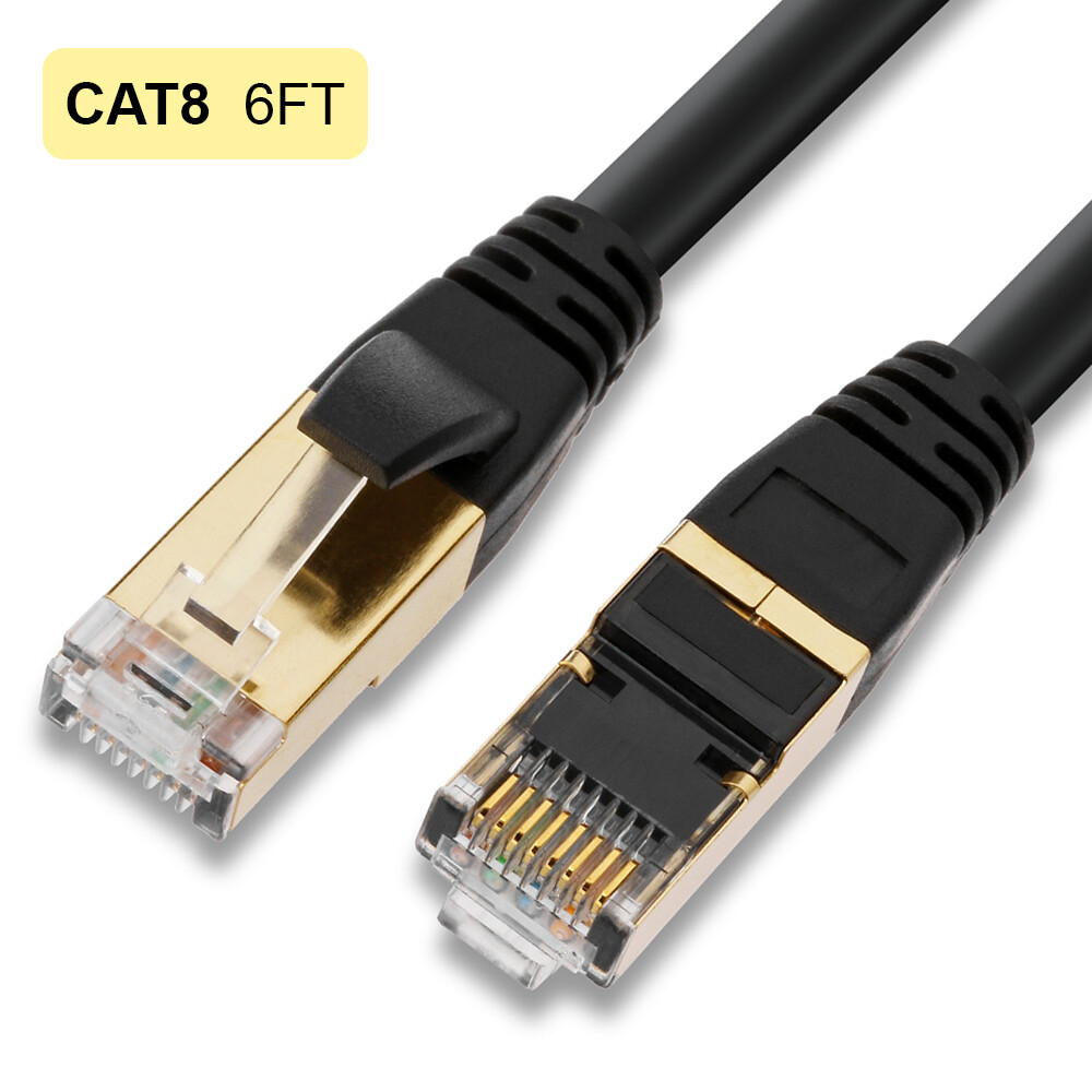 High Speed 2000MHz Premium Quality Cat 8 Ethernet Cable Cord - 6FT 50FT 66FT lot