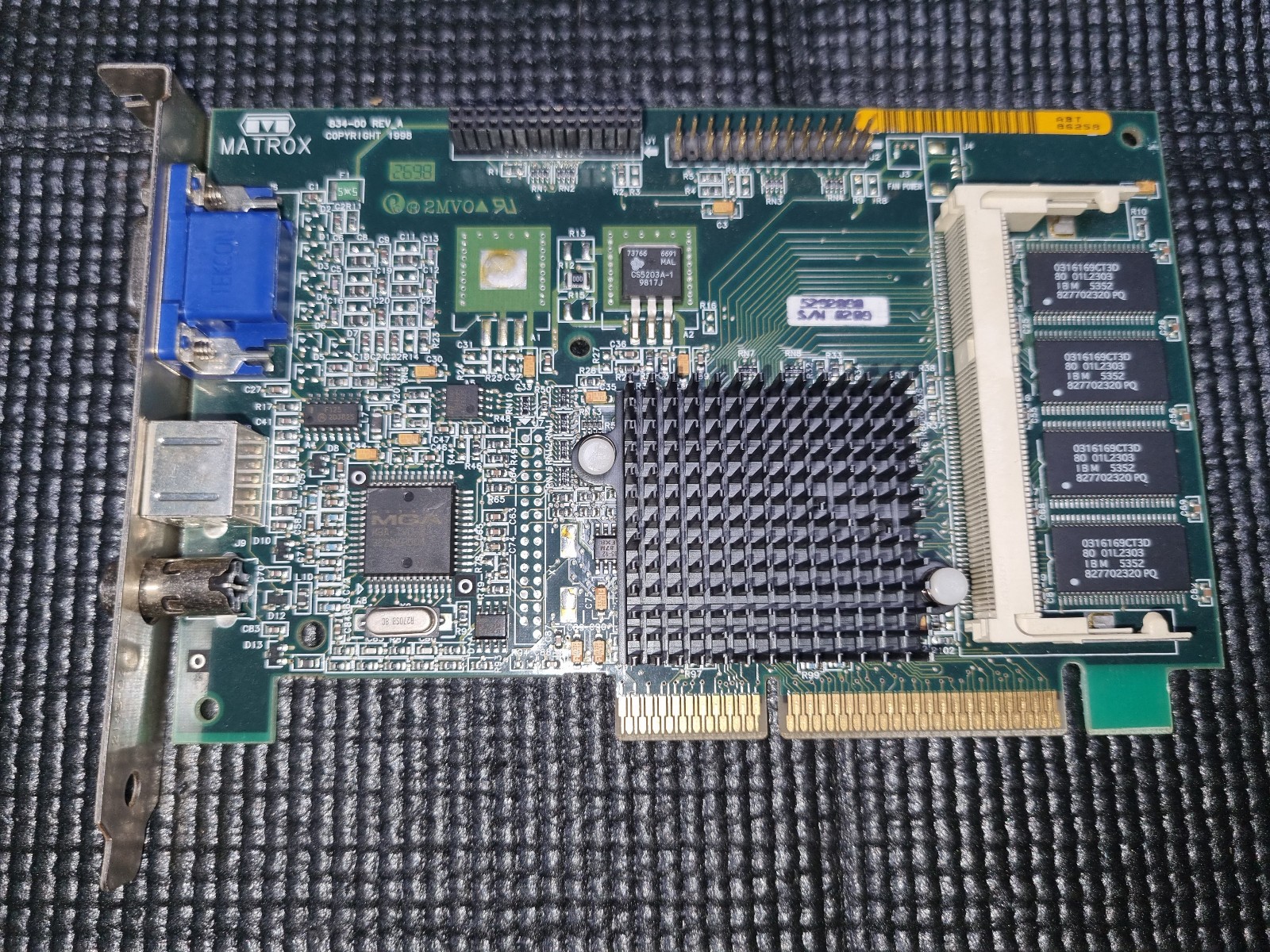 Matrox Millennium G200 AGP VGA Graphics Card TV-Out - Vintage PC hardware