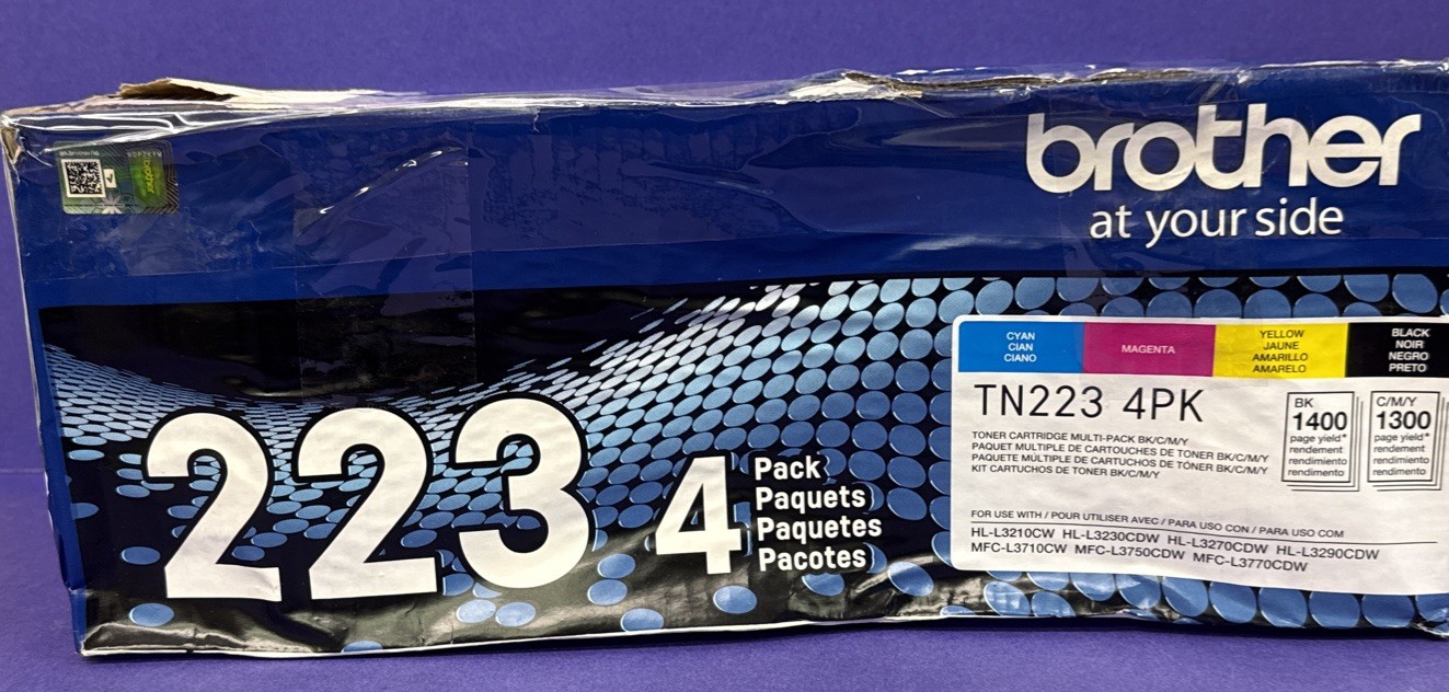 *Deformed Box* Brother TN223 4PK Black/Cyan/Magenta/Yellow Cartridges