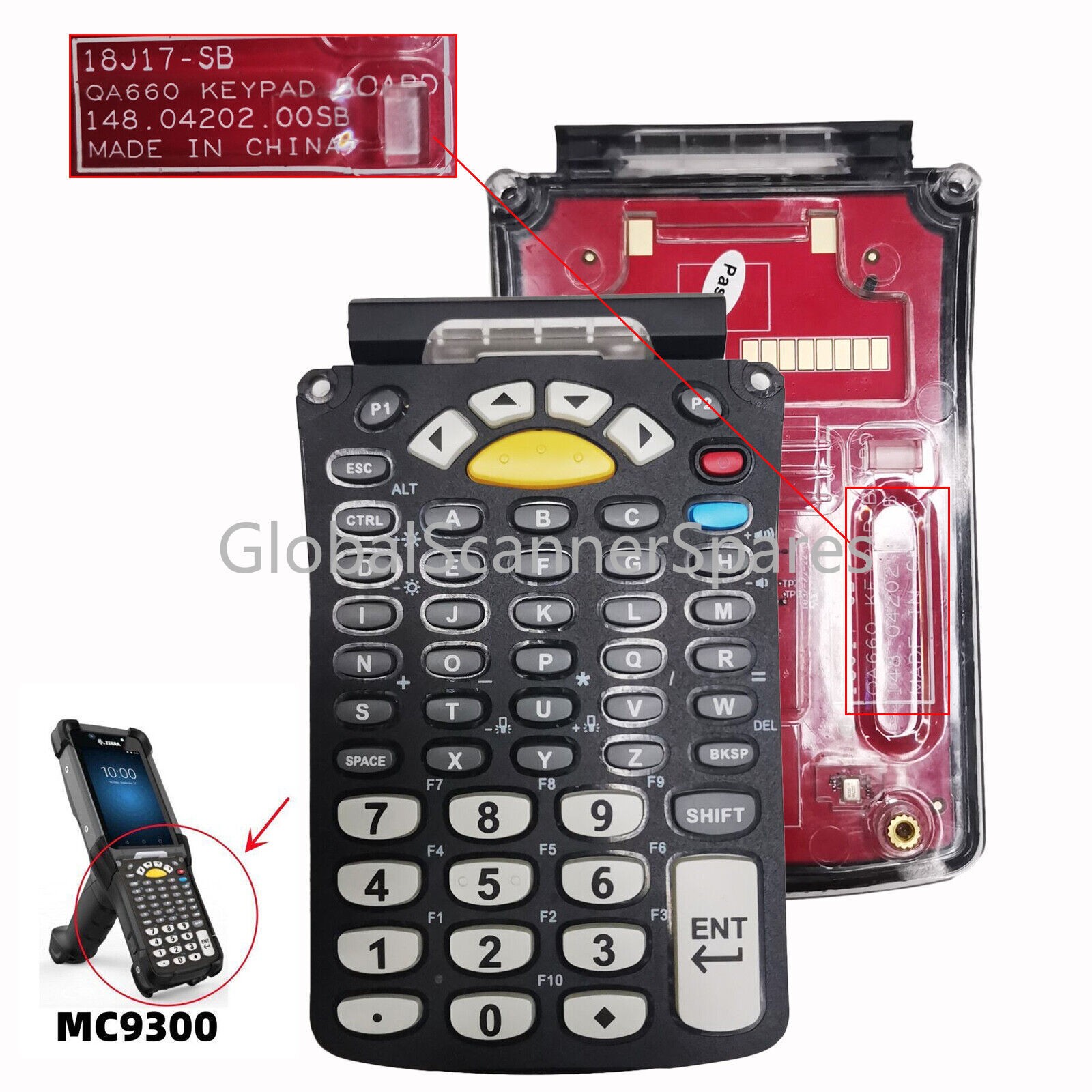 US 53-Key Standard Keypad Keyboard for Zebra MC9300 MC930B-G Mobile Computer