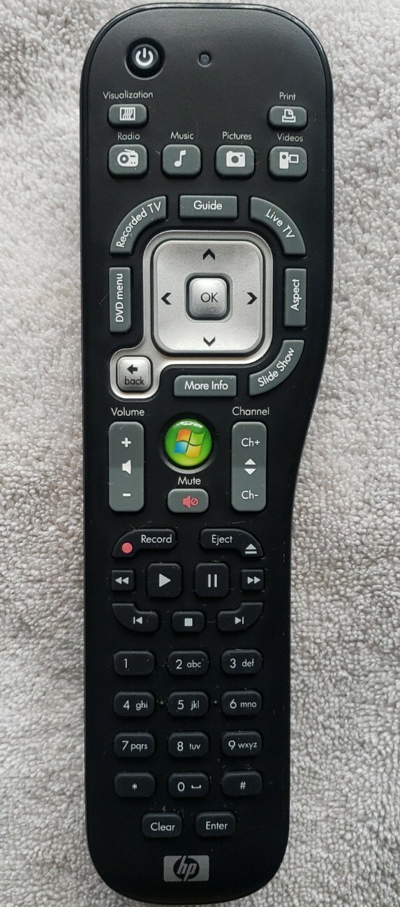 HP Windows Media Center Remote TSGH-IR01 SW rev A  All In One TV  NEW