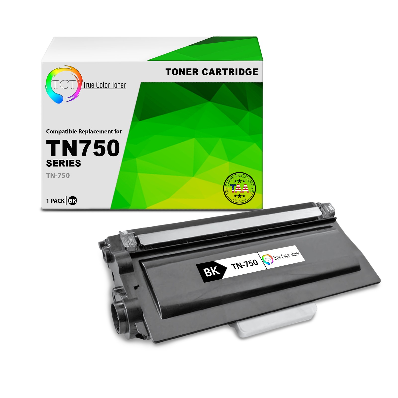 TCT TN750 TAA Compliant Compatible Toner Cartridge Replacement for Brother TN750