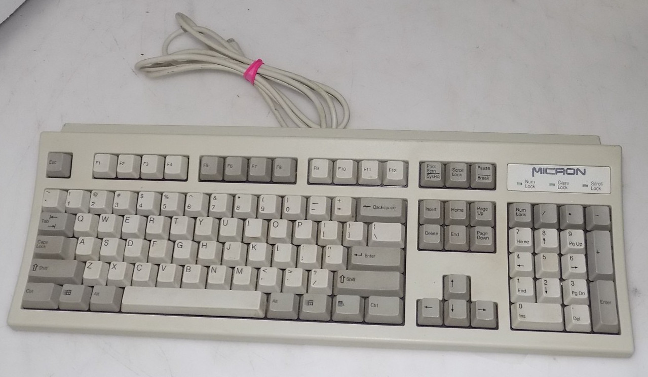 NMB TECHNOLOGIES MICRON RT6856TW PS/2 KEYBOARD TACTILE RUBBER DOME SWITCH 104key