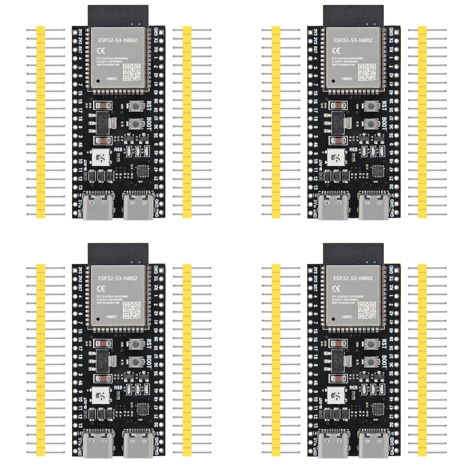 4 PCS Dual TypeC ESP32S3DevKitC1N8R2 ESP32S3 Development Board WiFi IoT