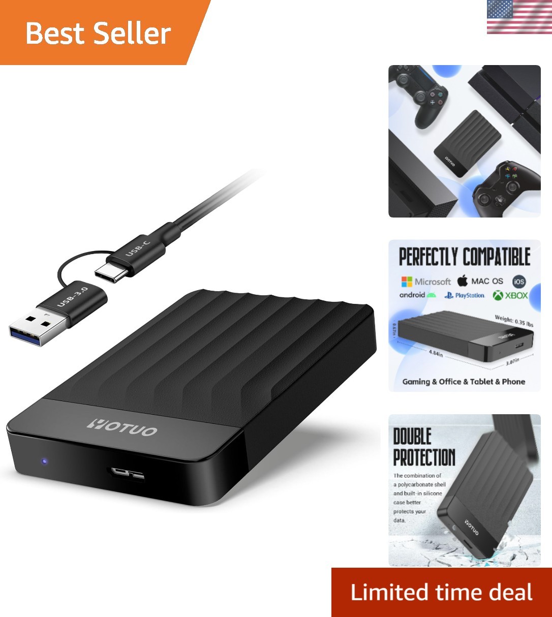 Compact and Lightweight 320GB External Hard Drive for Instant Data Access