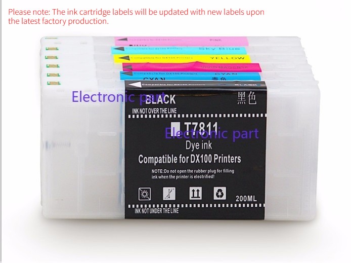 Empty Refillable Ink Cartridges for Fujifilm frontier-s DX100 With Chip 6pcs/set