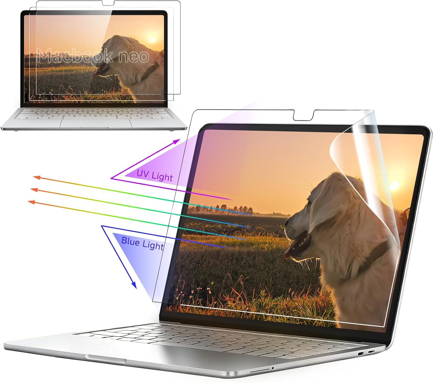 2 Pack Blue Light Screen Protector for MacBook Neo 13-inch A18 Pro | Matte PET F