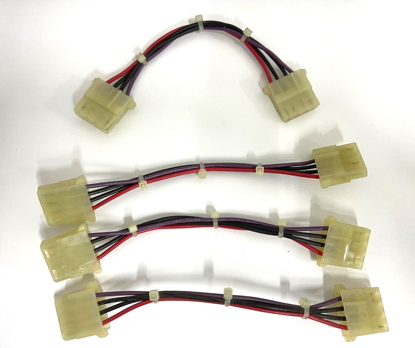 LOT OF 4: 6 INCH Molex 4 Pin Female to Female Power Extension Cable US-MSBX20