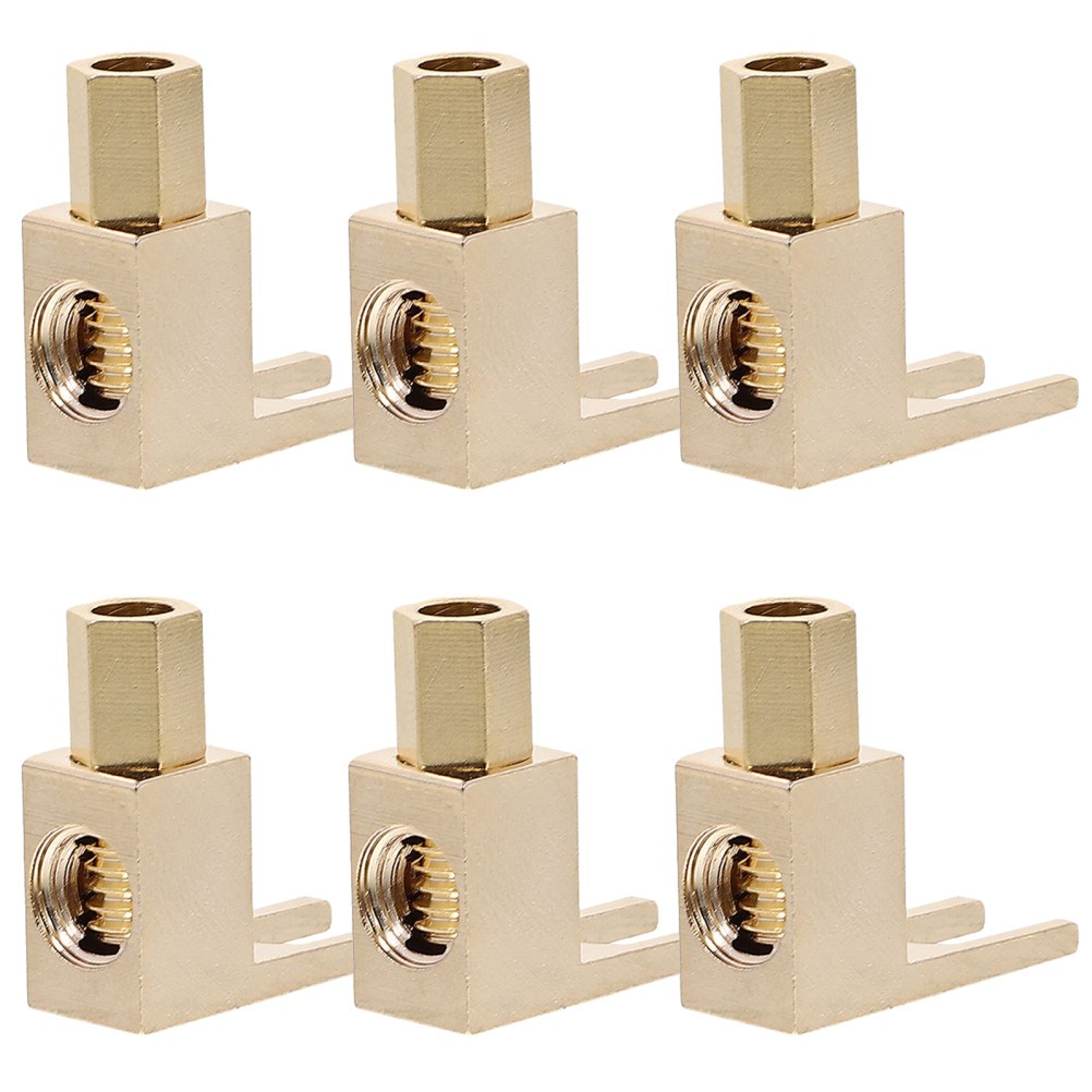 6Pcs Screw Tight Banana Spade Adaptor Gold Copper Audio Terminal Fitting