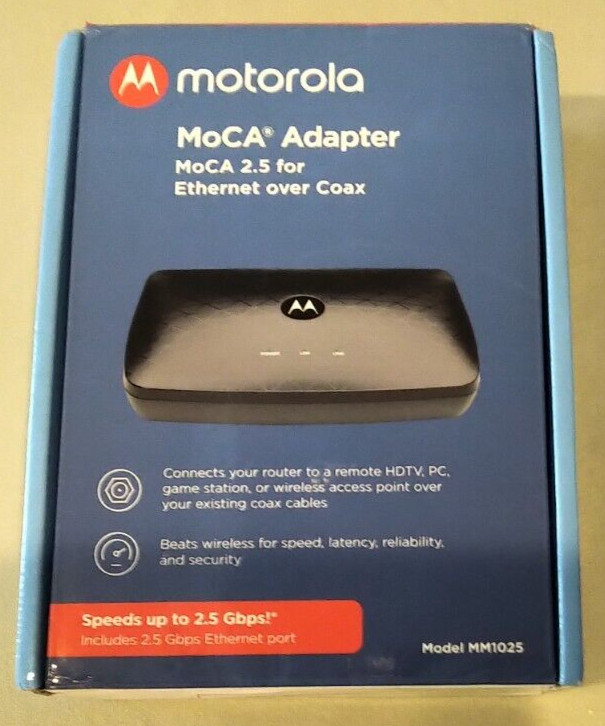 Motorola MoCA Adapter MoCA 2.5 for Ethernet over Coax - Model MM1025