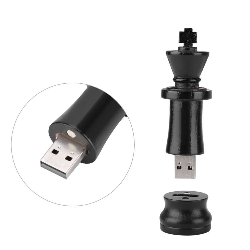 Black Wooden Chess Data Storage USB 2.0 Flash Drive U Memory Disk Compatib MYWU