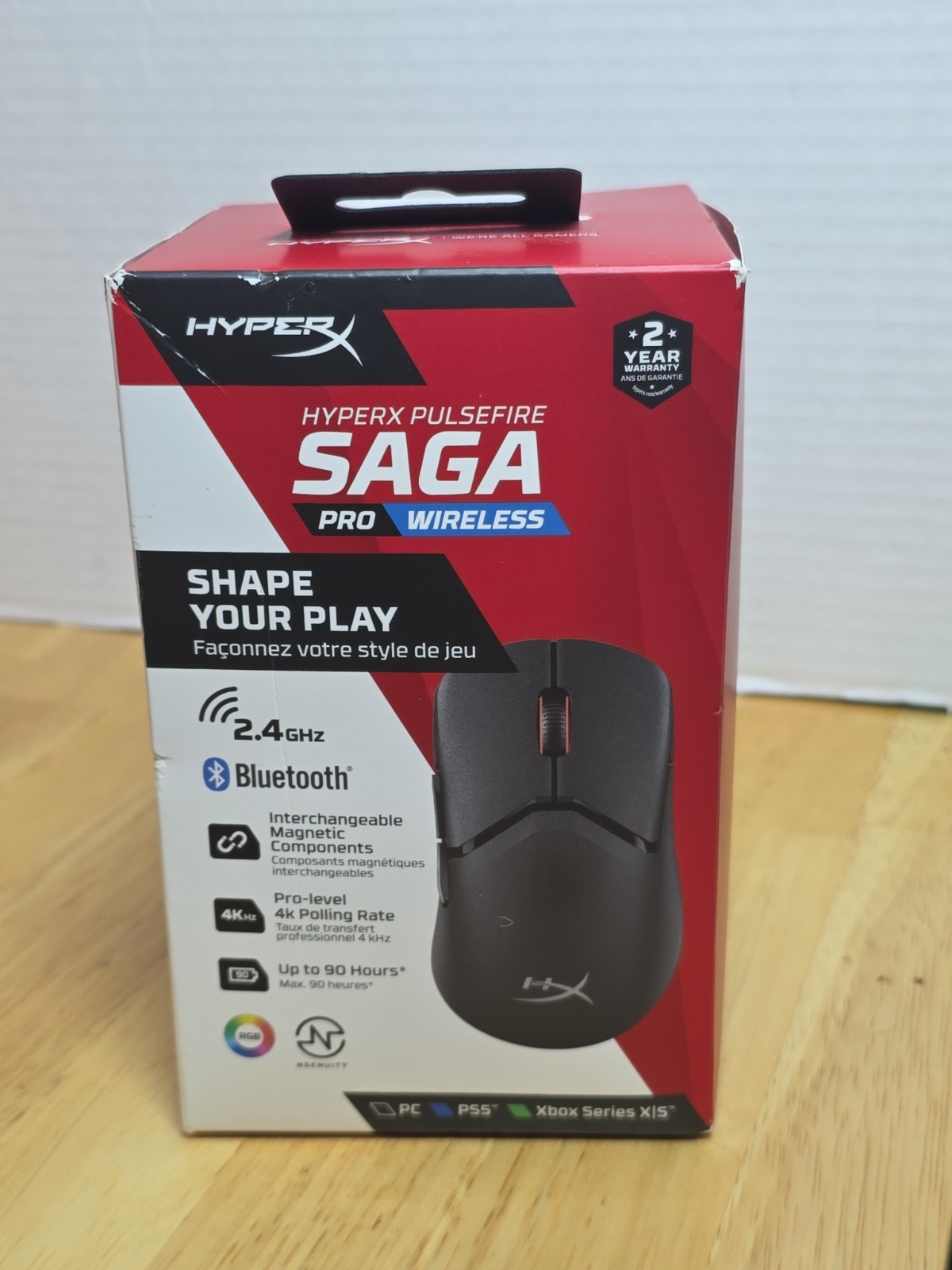New HyperX Pulsefire Saga Pro HXMS241 Wireless Mouse Black #TI4