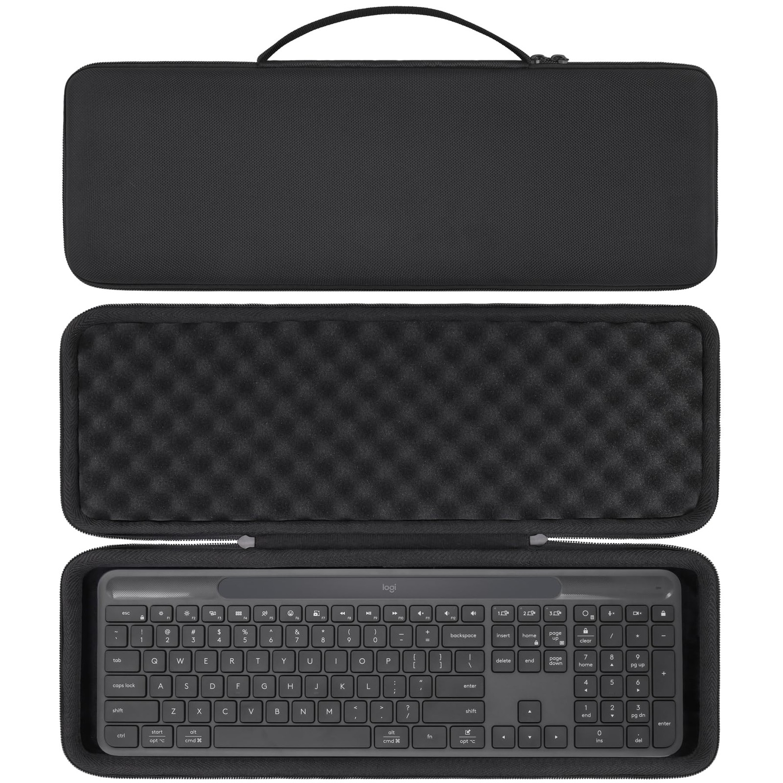 co2CREA Hard Carry Case for Logitech Signature Slim Solar+ Keyboard K980 | Po...