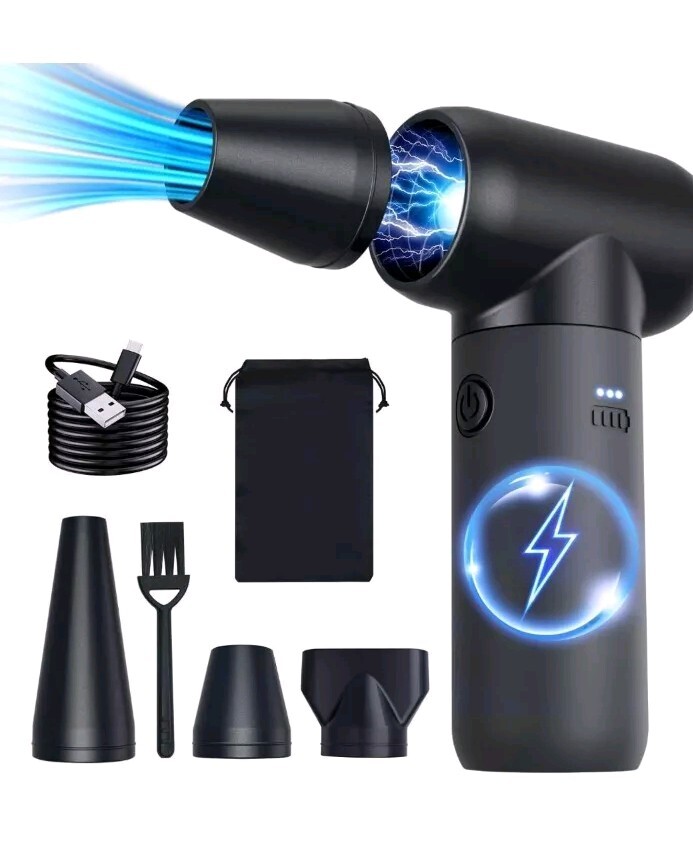 Air Duster 180000RPM Jet Dryer Blower, 3 Gear Level Electric Portable Air Duster