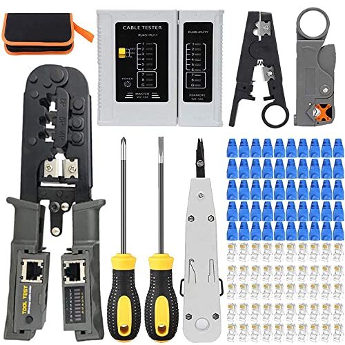 Crimper Set CAT5/CAT6 Crimp Tool Kit for RJ45/RJ11/RJ12/Cat5e/6P/4P