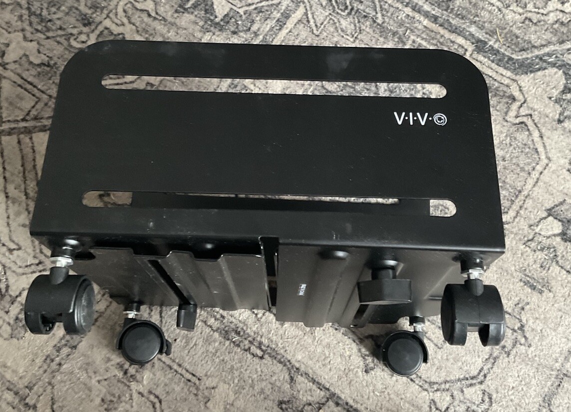 VIVO Black Computer Desktop ATX Case, CPU Rolling Stand, Adjustable Cart,NEW