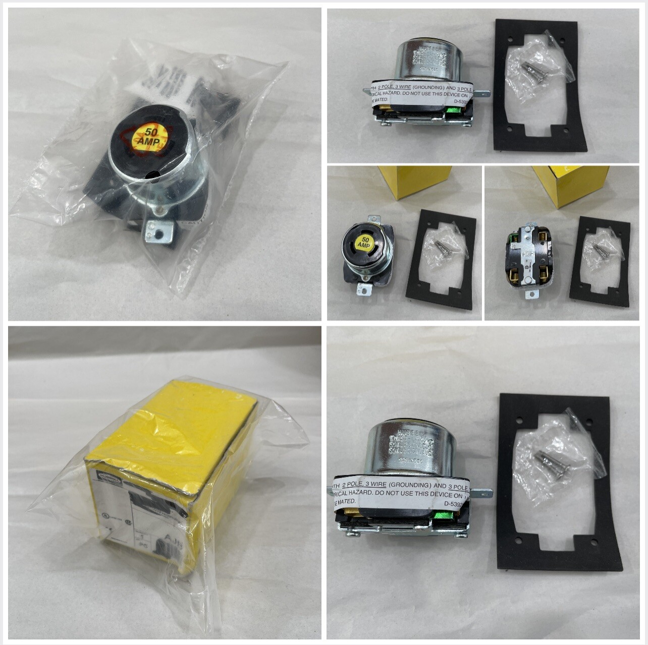 NEW HUBBELL D-53921-01 TWIST-LOCK FEMALE PLUG 3 POLE