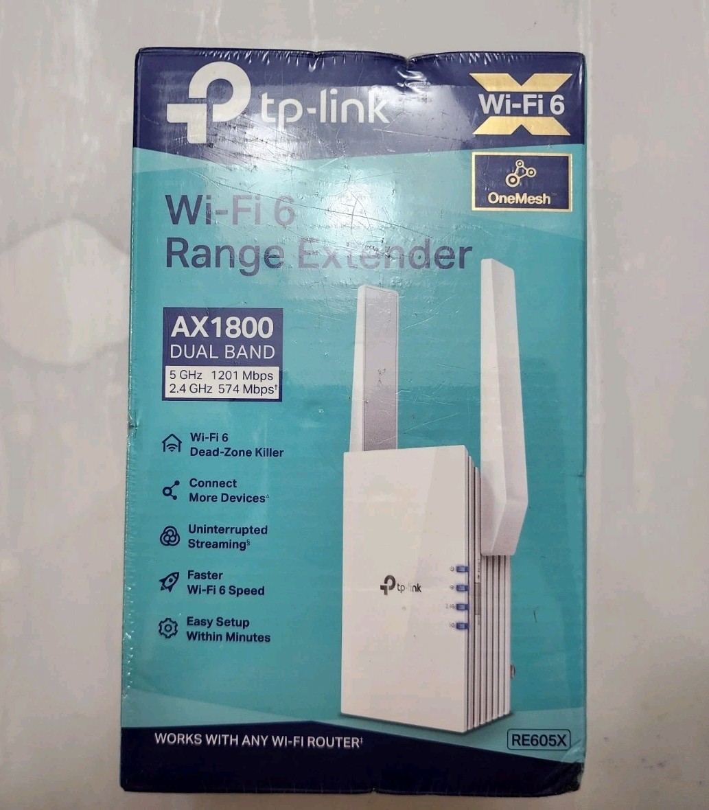**NEW SEALED** TP-Link RE605X AX1800 Wi-Fi 6 Range Extender White Dual-Band