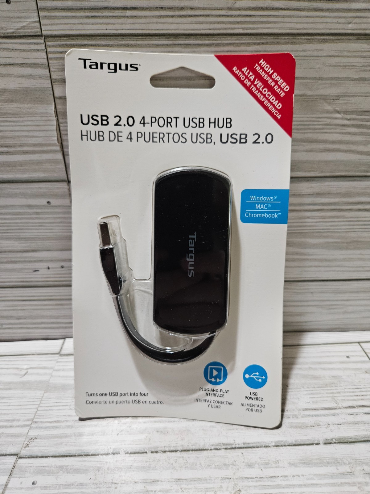 Targus USB 2.0 4-Port USB Hub Compatible with Windows Mac Chromebook