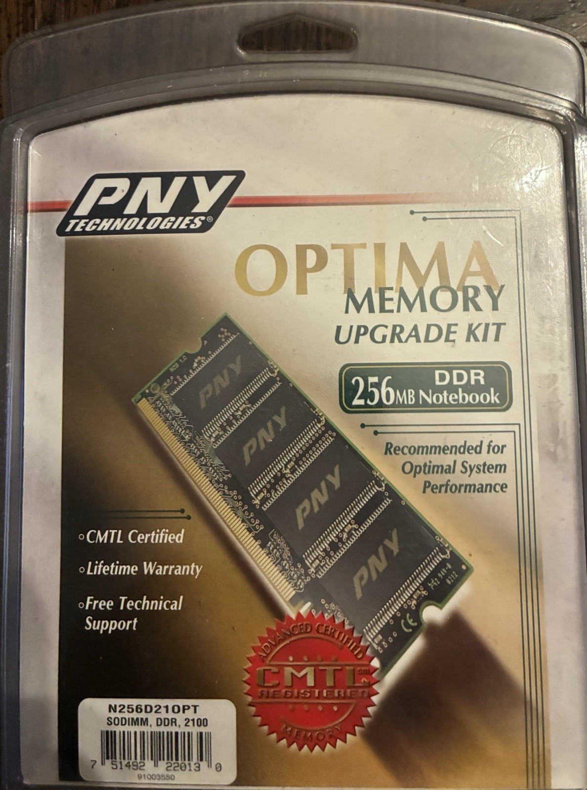PNY Optima Memory 256 MB Notebooks/Laptops Easy to Install NOS Legacy Component