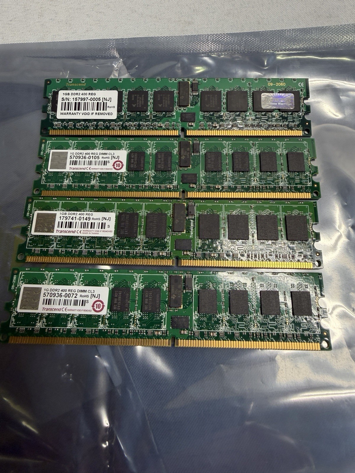Transcend 4GB (4x1GB) DDR2 400  PC2-3200R ECC RAM  Server Memory Module