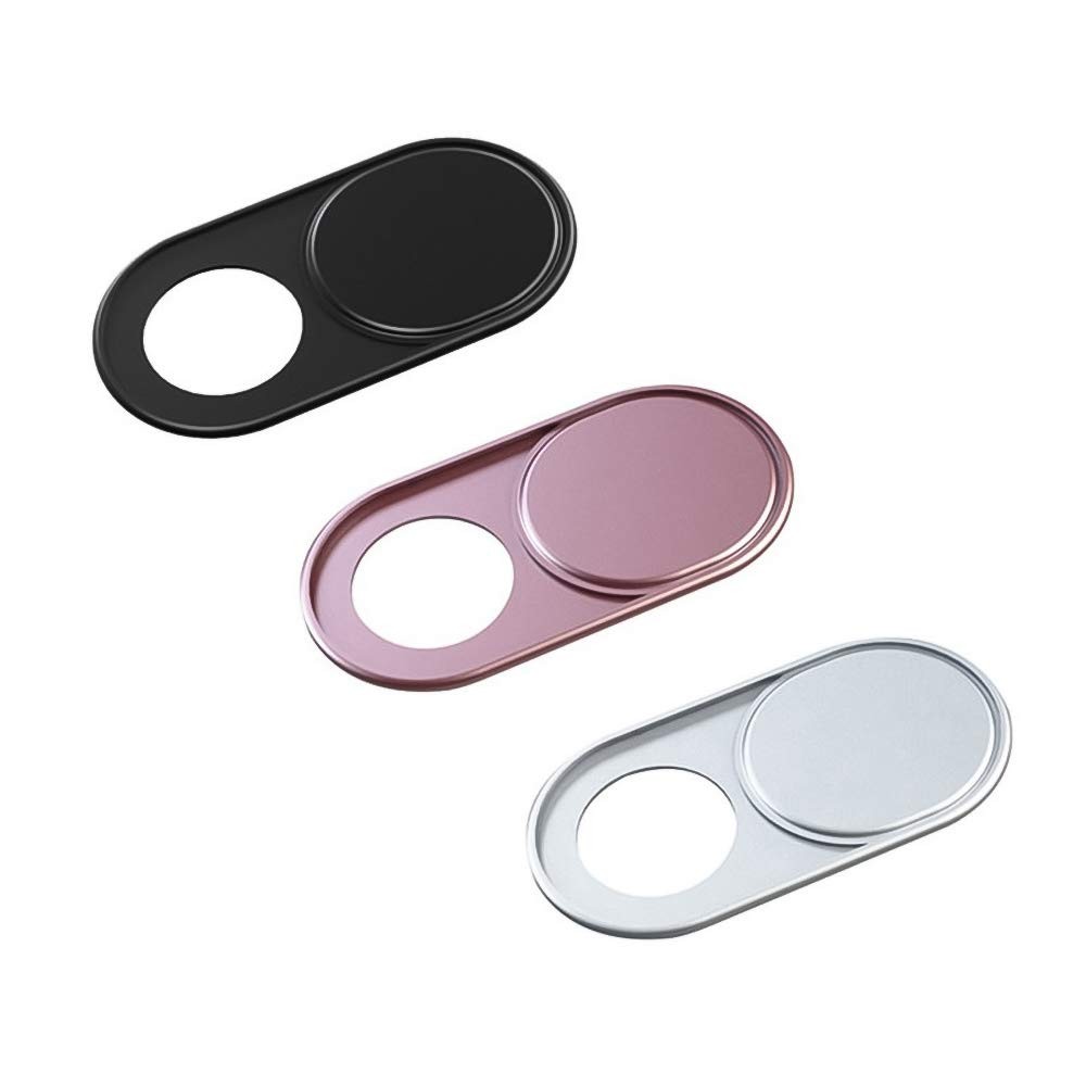 Webcam Cover Slide, 0.027-Inch Ultra-Thin 3 Pack, Black/Pink/Silver - 3 Pack