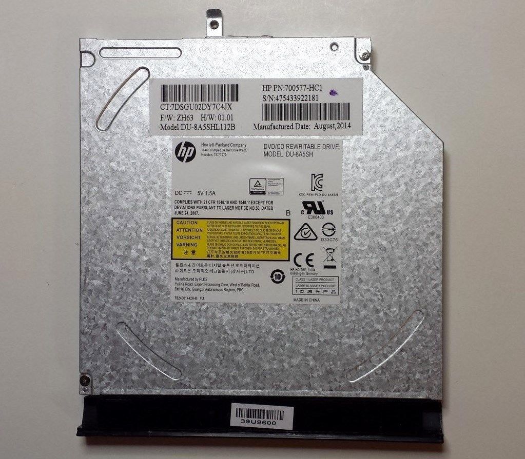  GENUINE HP 15-F039WM SATA CD-RW DVD-RW DRIVE DU-8A5SH 779456-001 39U9620