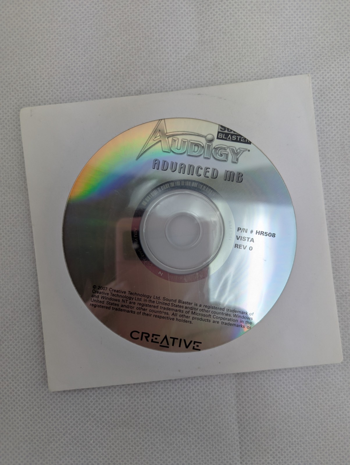 Creative Sound Blaster Audigy Advanced MB New / Factory Sealed Software