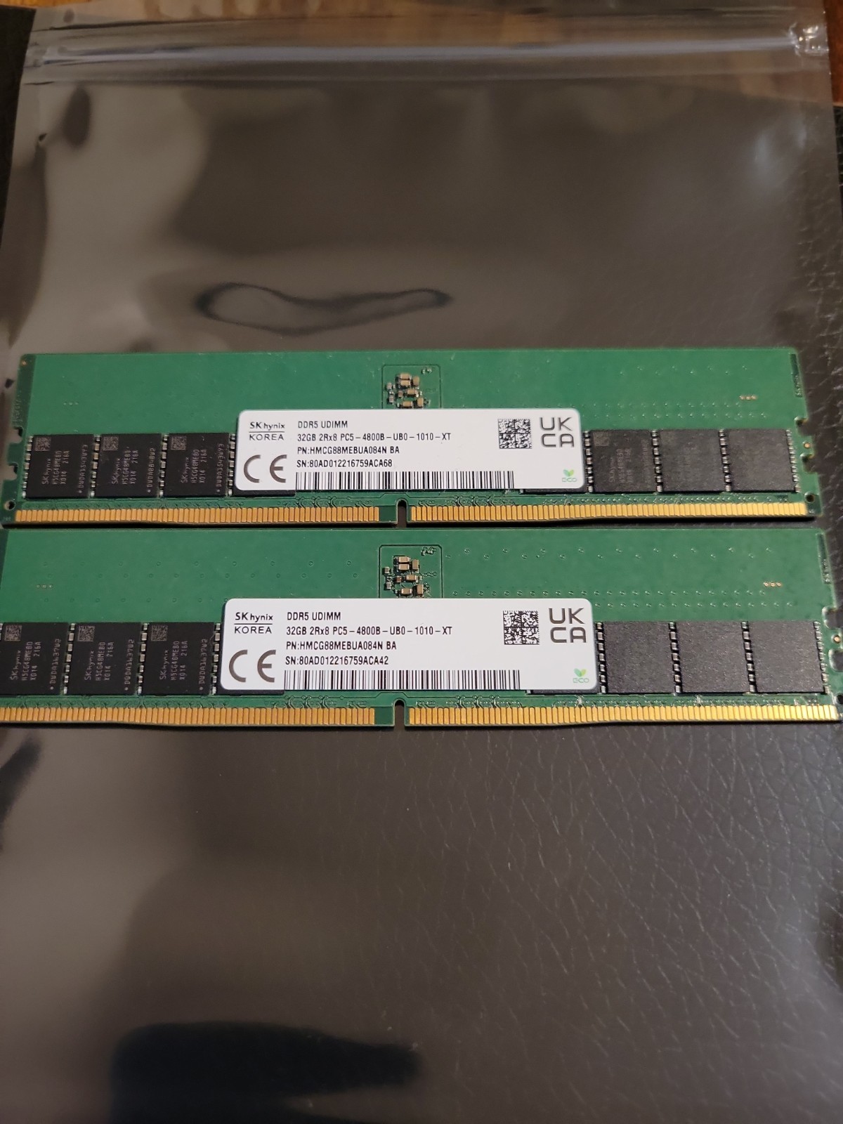 SK hynix 64GB DDR5 Ram Kit UDIMM 4800mhz HMCG88MEBUA084N Desktop Memory 32x2 PC5