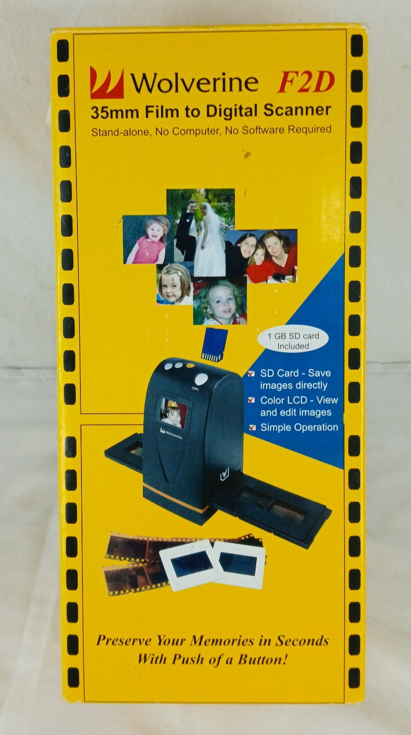 NEW WOLVERINE F2D 35 FILM DIGITAL SCANNER STAND ALONE COLOR LCD SCREEN