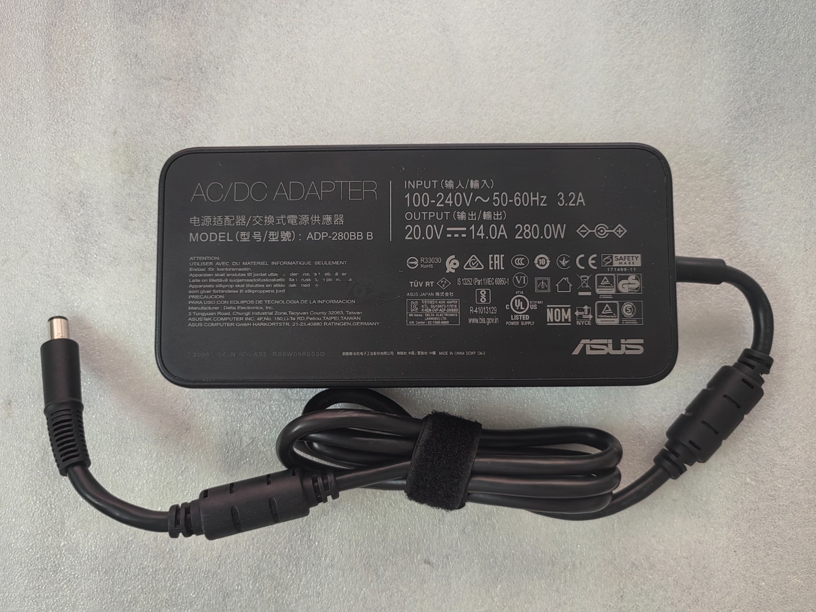 Original 20V 14A ADP-280BB B For ASUS ROG Swift PG32UQX 32" Monitor 280W Adapter