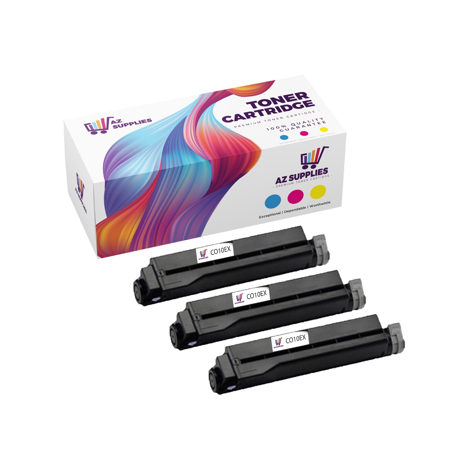 OKI Data Compatible Toner Cartridge for CO10EX 52109001 OKIPage-10-10E Black 3PK