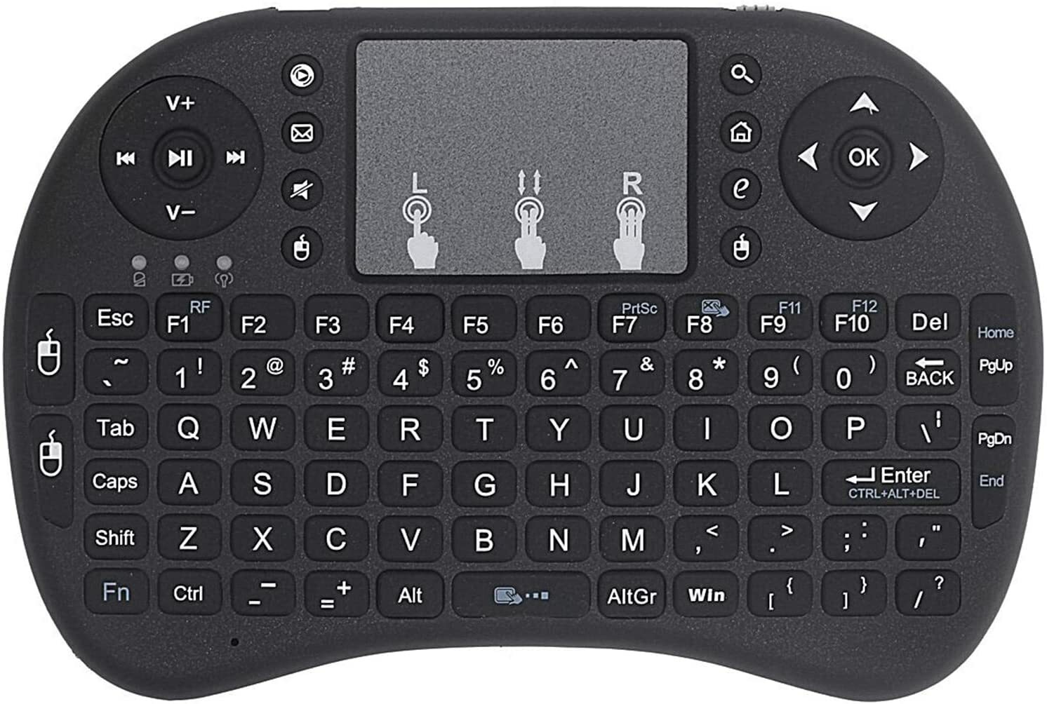 Handheld Mini Wireless Keyboard with Touchpad,Stylish 2.4GHz Keyboard Controller