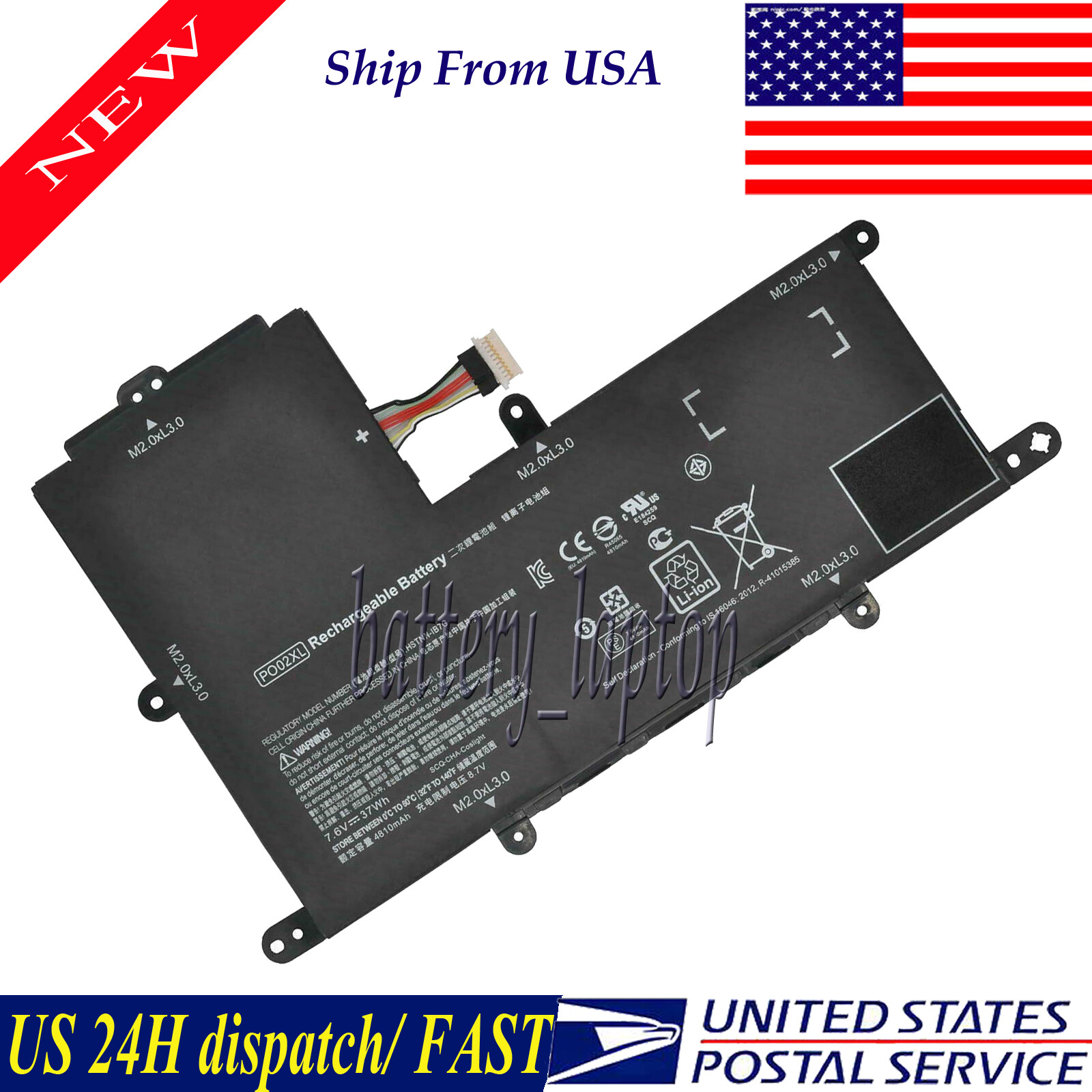 Compatible with HP Stream 11-AH 11-R 11-Y Battery P002XL  PO02XL 824536-850