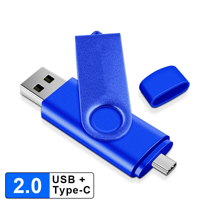 256GB USB 2.0 Flash Drive Memory Photo Stick for Phone PC Laptop Type-C 2IN1