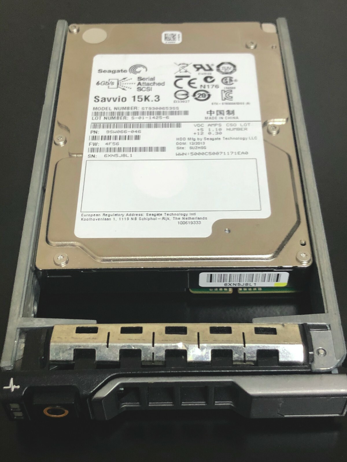 DELL H8DVC COMPATIBLE 300GB 15K 2.5" SAS ST9300653SS SERVER HDD W/R710 TRAY