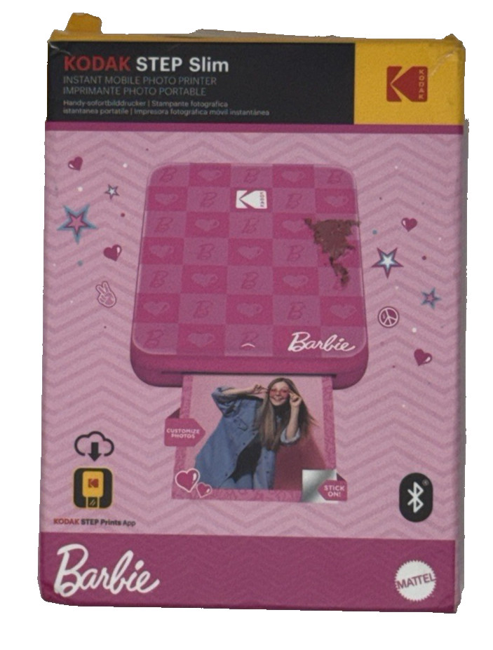 Barbie x Kodak Step Slim Wireless Instant Portable Photo Printer, 2x3" New