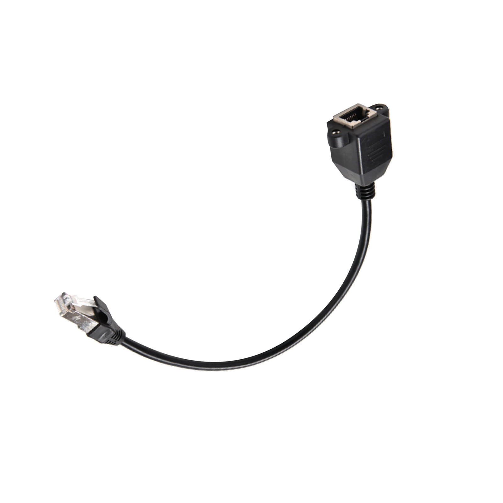 1Pc RJ45 Male to Female Screw Panel Mount Ethernet LAN Network Cable Wire.