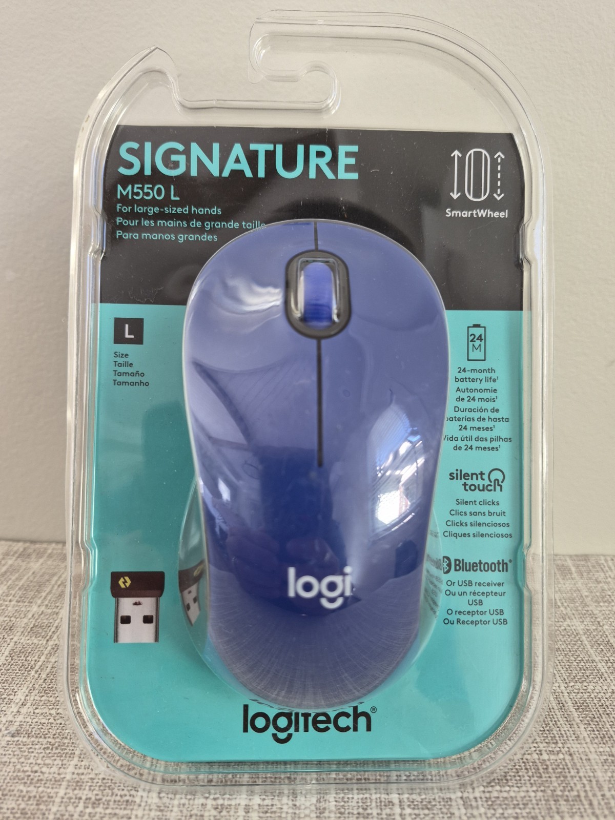 Logitech Signature M550 L Wireless Mouse Bluetooth Graphite Silent Click New