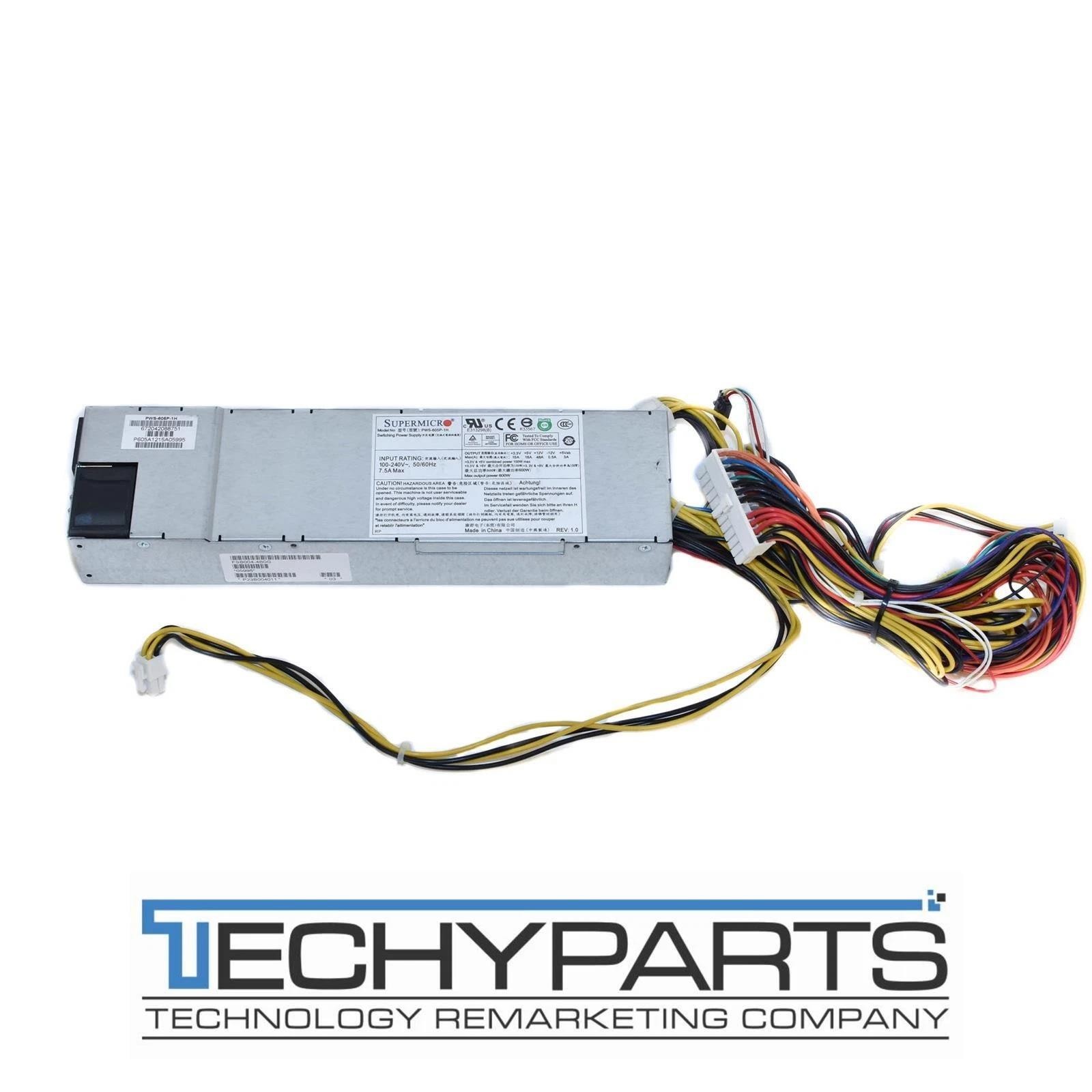 Supermicro PWS-605P-1H 600W 1U Platinum Multiple Output Switching Power Supply