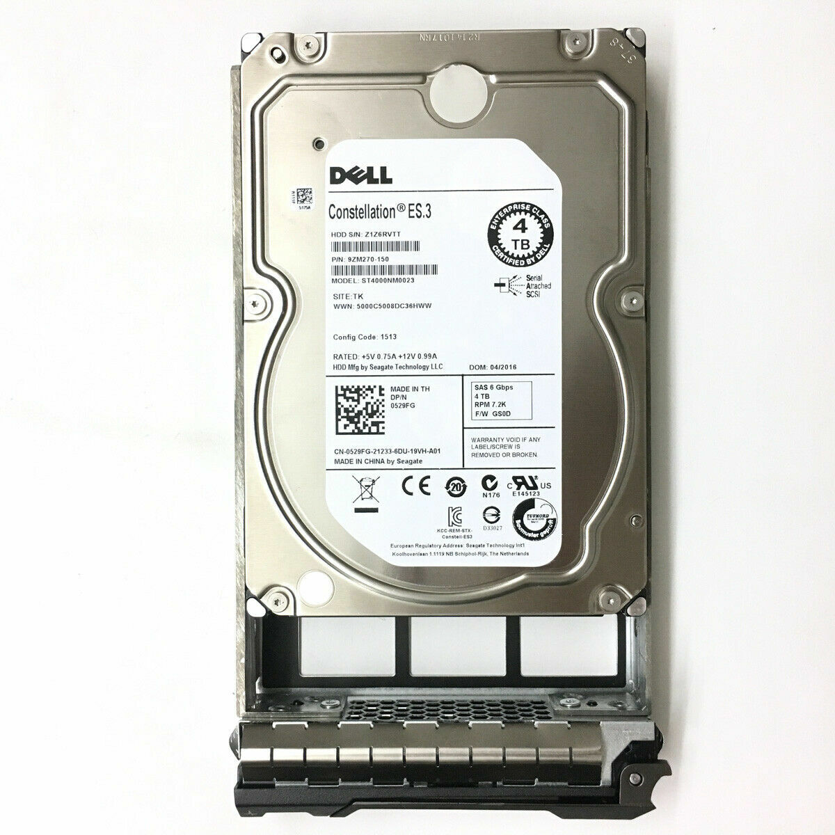 Dell 529FG 0529FG ST4000NM0023 4TB 7.2K 3.5" SAS 9ZM270 Hard Drive New With A
