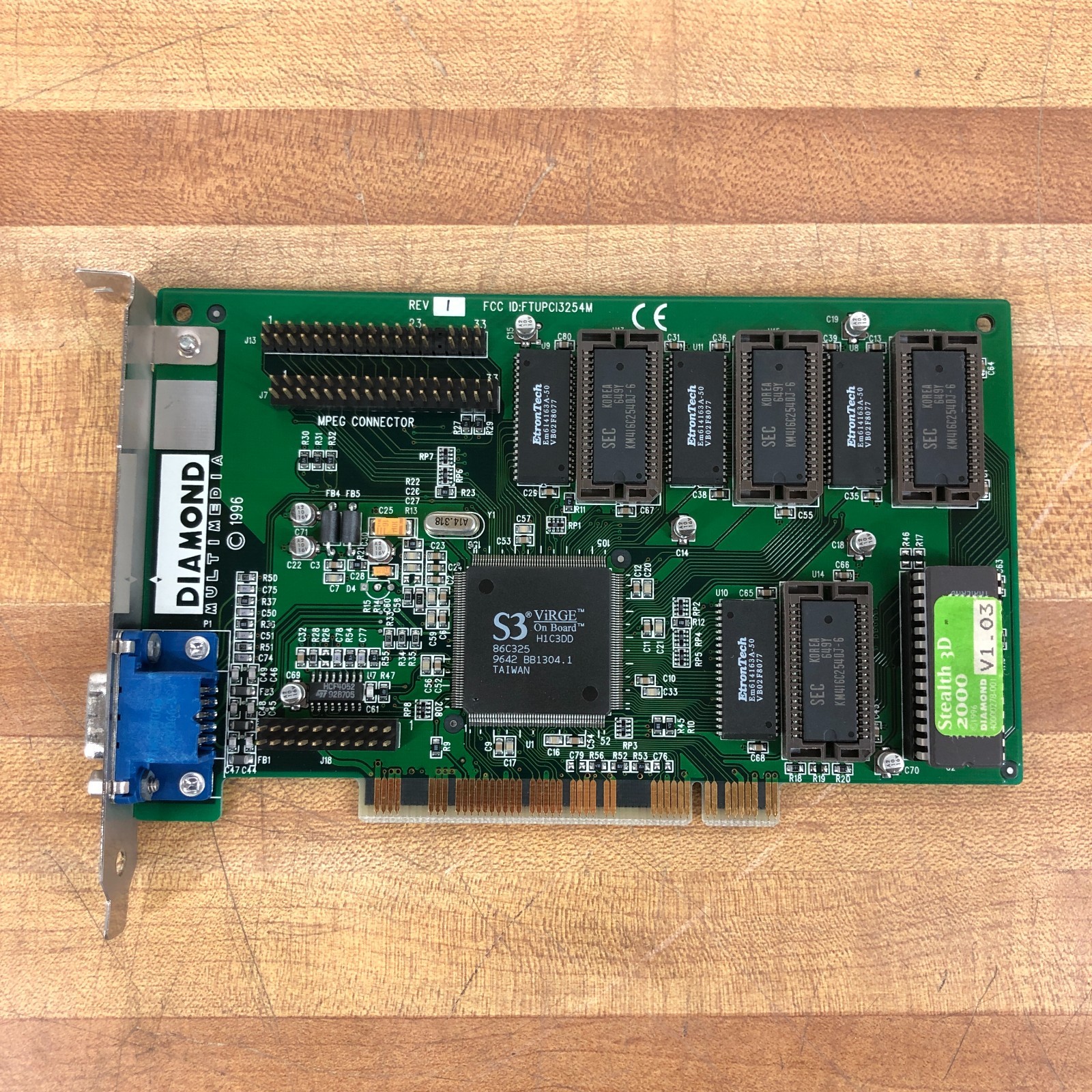 Vintage Diamond Stealth 3D 2000 S3 Virge 2MB Video Card ST 3D 2000 PCI 2+ WORKS