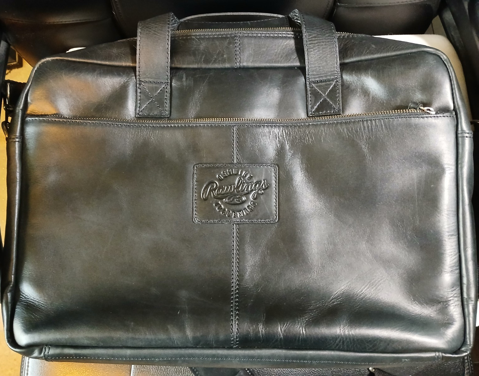 Rawling Leather Messenger Bag, Black, Rugged Series