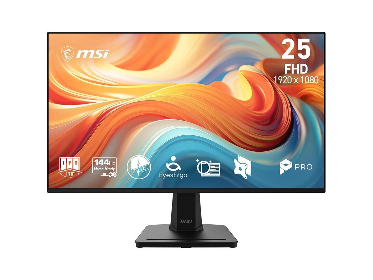MSI PRO MP251 E14L 24.5" IPS FHD 144Hz, 1ms HDMI & VGA, Tilt Adjustment Monitor