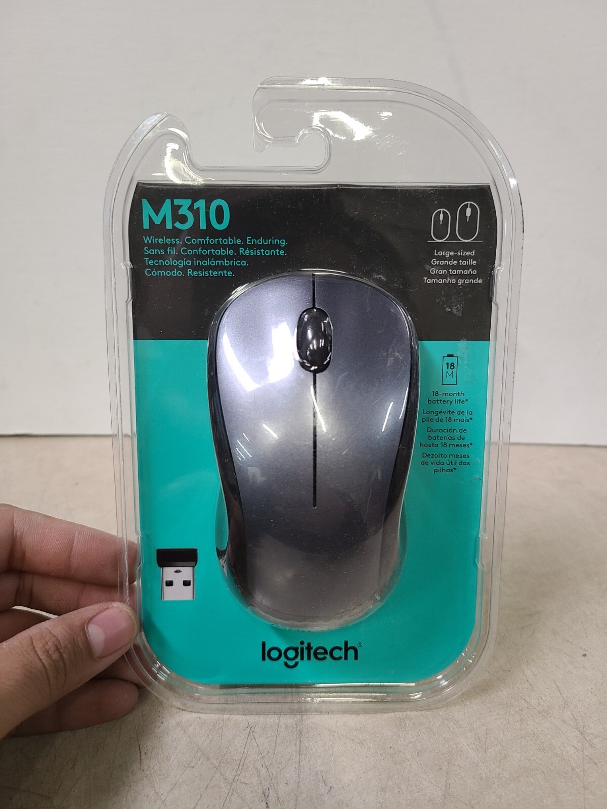 Logitech M310 910-001675 Dark Gray 3 Buttons 1 x Wheel USB RF Wireless Optical
