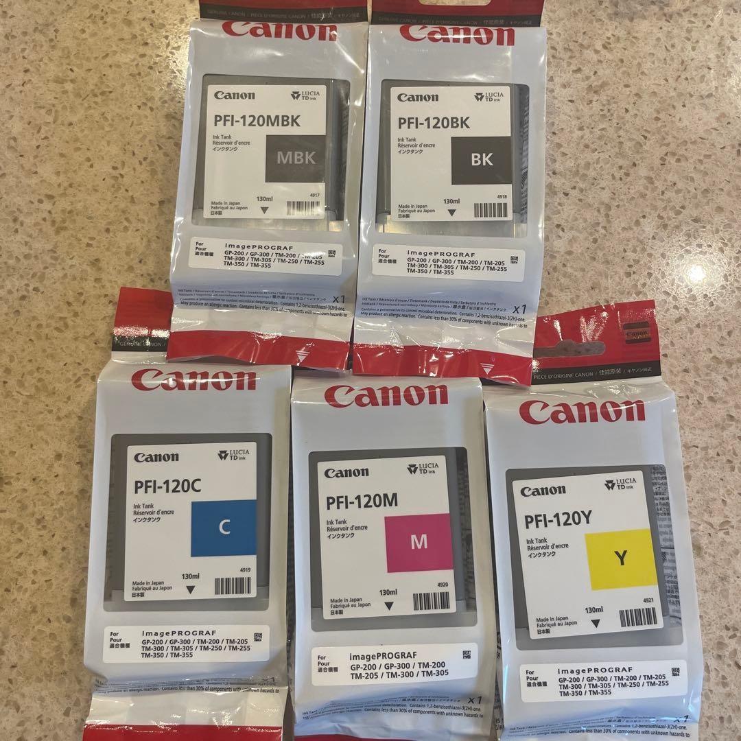 Canon PFI-120 Ink Cartridge 5-Color Set New - Perfect for Gifts, Japan Quality